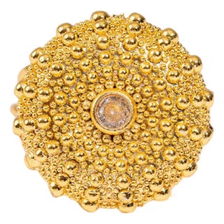 Celestial Sunburst Gold Adjustable Ring, Size 4 For Sale