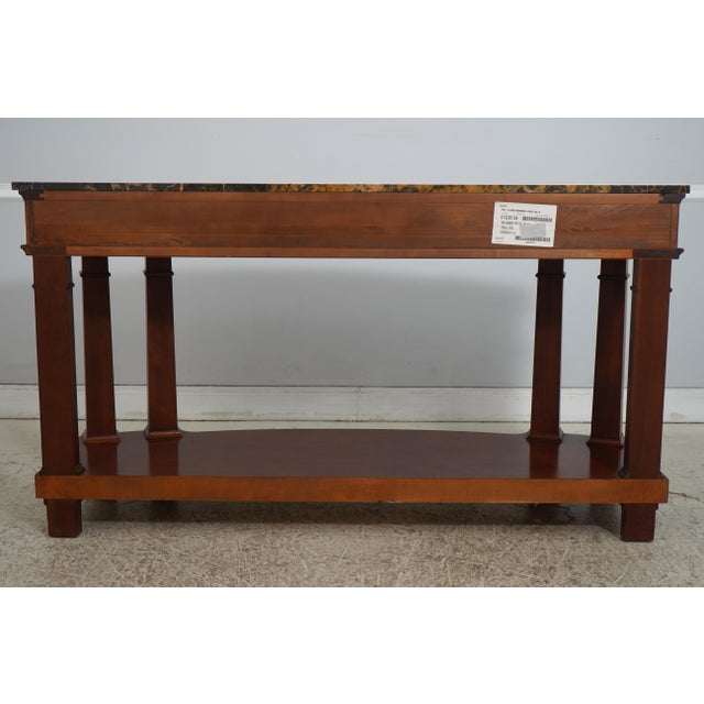Henredon Inlaid Mahogany Marble Top Console Sideboard For Sale - Image 15 of 18