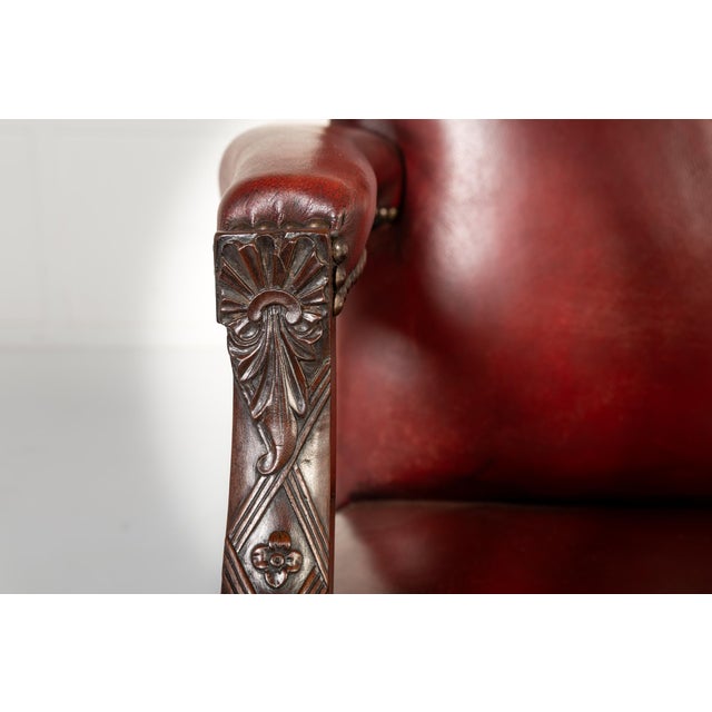 Large 18th century english mahogany gainsborough chair large 18th century english mahogany gainsborough chair in red...