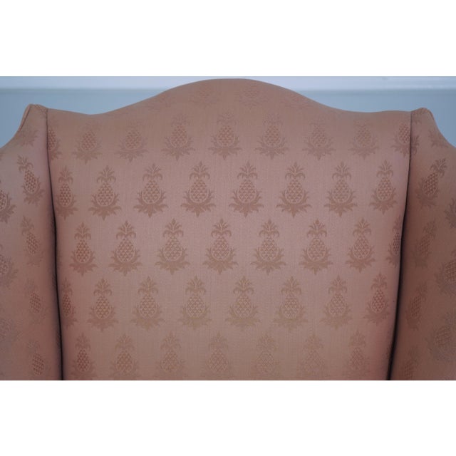 1980s Pair Hickory Chair Co Queen Anne Wing Chairs For Sale - Image 5 of 18