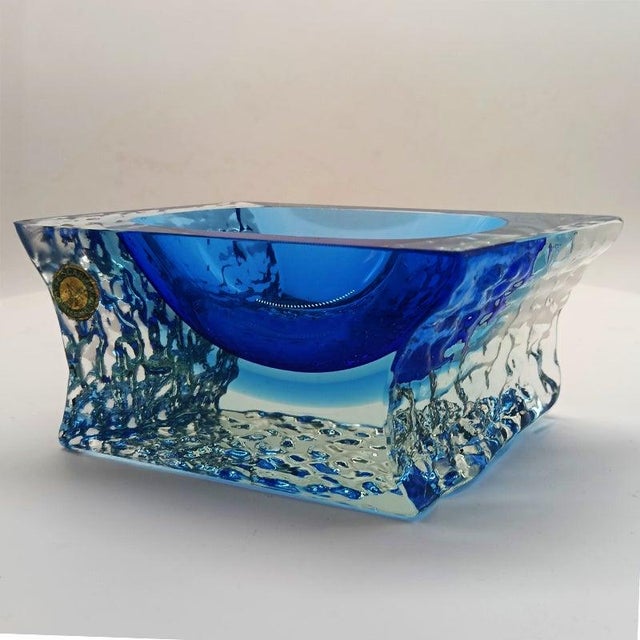Blue Vintage Italian Ashtray in Murano Glass by Ca' Foscari, 1960s For Sale - Image 8 of 13