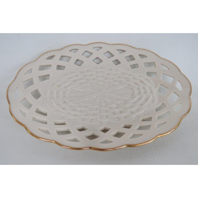 Lenox China Wicker Candy Servers Pair of 2 Porcelain Dishes 24k Gold Trim 4933b For Sale - Image 11 of 15