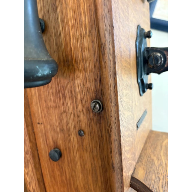 Antique Wall Phone With Crank & Chime For Sale - Image 11 of 15
