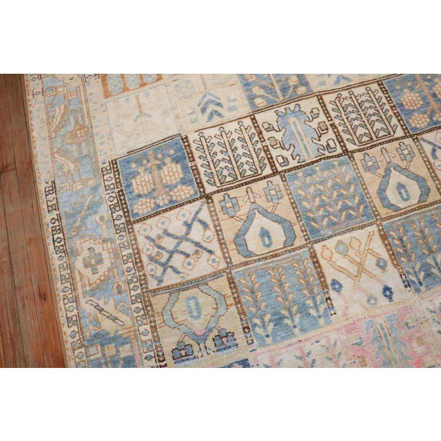 Blue Zabihi Collection Vintage Garden Box Persian Bakhtiari Rug - 6' x 8'4" For Sale - Image 8 of 10