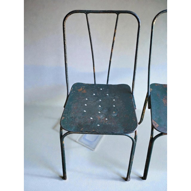 Green Vintage Garden Chairs from the Parc Et Jardin De Paris, 1950s, Set of 4 For Sale - Image 8 of 13