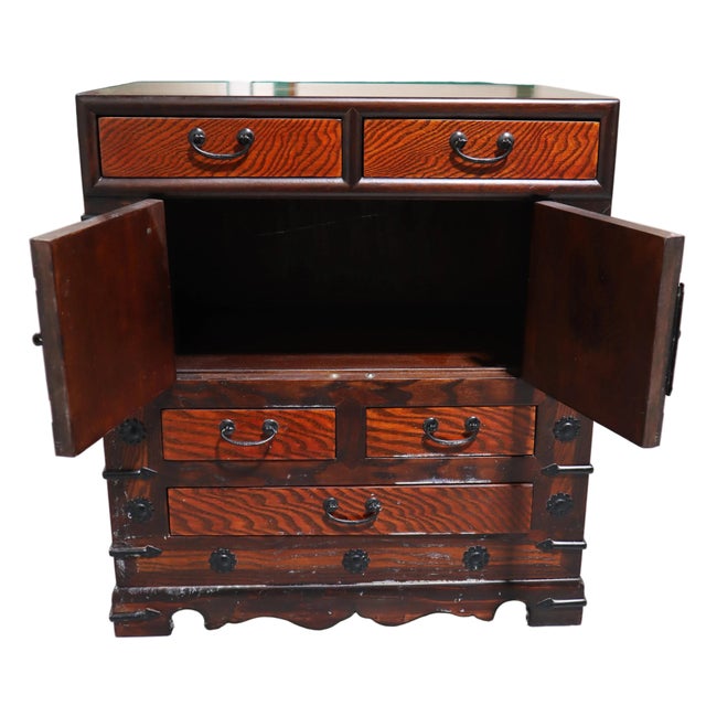 Traditional Vintage Korean Tansu Chest With Iron Hardware For Sale - Image 3 of 18