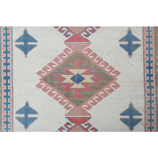 Textile 1970s Vintage Turkish Oushak Handmade Wool Cotton Beige Area Rug For Sale - Image 7 of 12