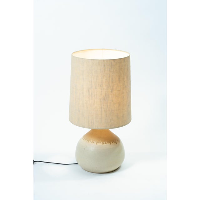 Ceramic Table Lamp with Fabric Shade by Krösselbach, 1970s For Sale - Image 4 of 6