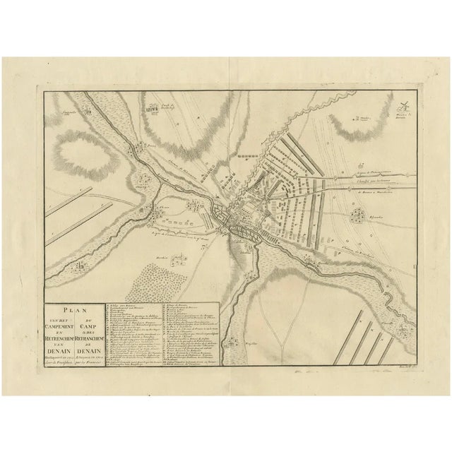 Battle Map of Allied Army Camp at Denain France, 1729 For Sale