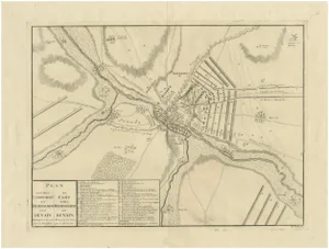 Battle Map of Allied Army Camp at Denain France, 1729