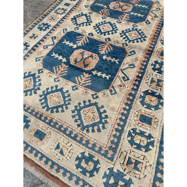 Blue Vintage Turkish Kars Rug, 1980s For Sale - Image 8 of 15
