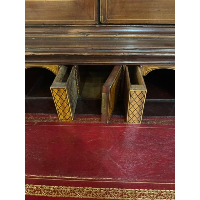 Brown 19th C. English George III Inlaid Mahogany Breakfront For Sale - Image 8 of 9