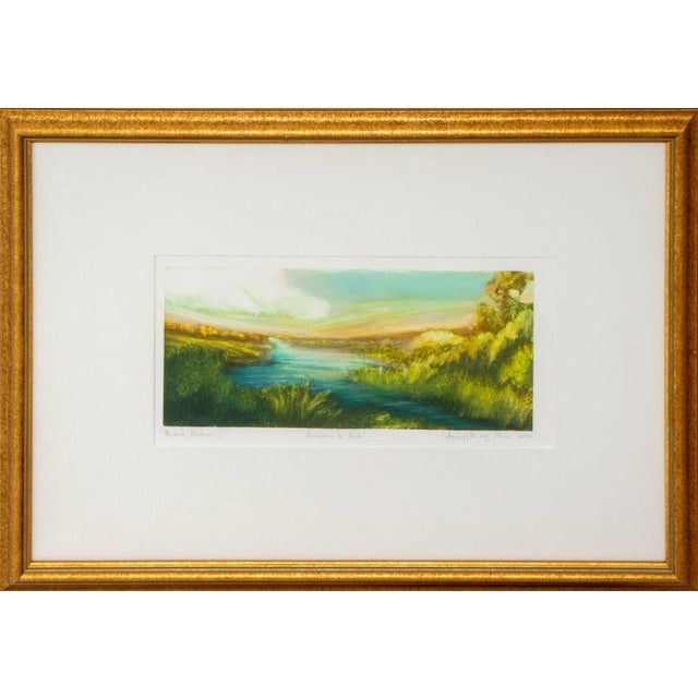 Nancy McTague-Stock (American, b. XX), Two Works on Paper, comprising: "Lucca Glow", Oil on Paper, with label to the...