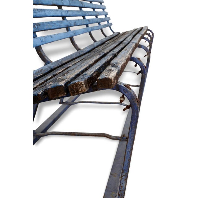 Bench in Light Blue For Sale - Image 3 of 5
