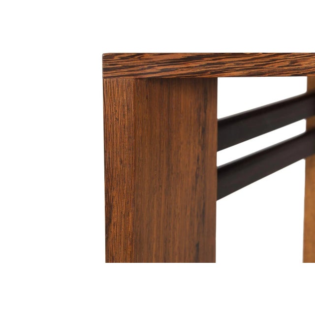 Post-Modern Ebony Hardwood Accent Table W/ Dovetailed Corners Circa 1987 For Sale - Image 9 of 12