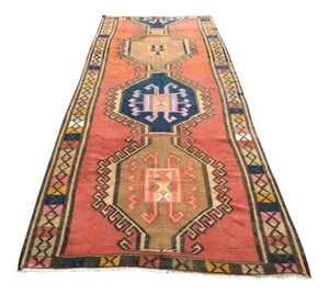 Vintage Turkish Kilim Rug - 5'2" X 13'2"