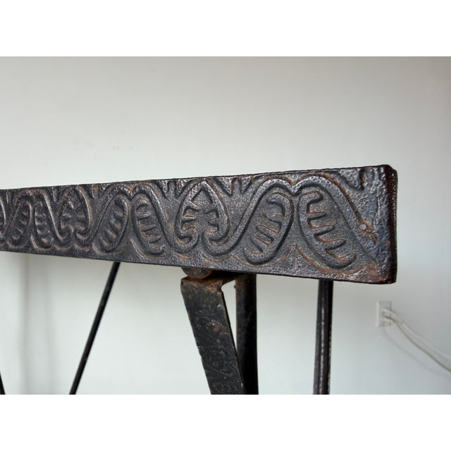 Vintage Spanish Mediterranean Style Wrought Iron & Ceramic Tile Outdoor Patio Table For Sale - Image 11 of 12