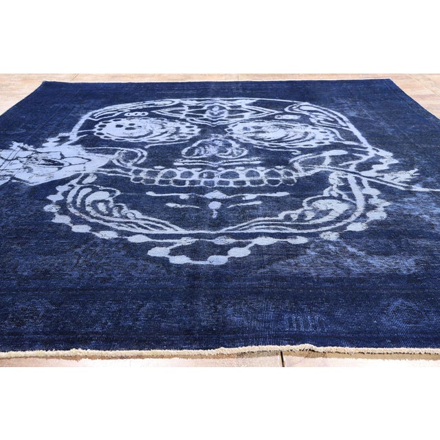 Vintage Sugar Skull Overdyed Rug, 08'01 X 11'06 For Sale - Image 9 of 10