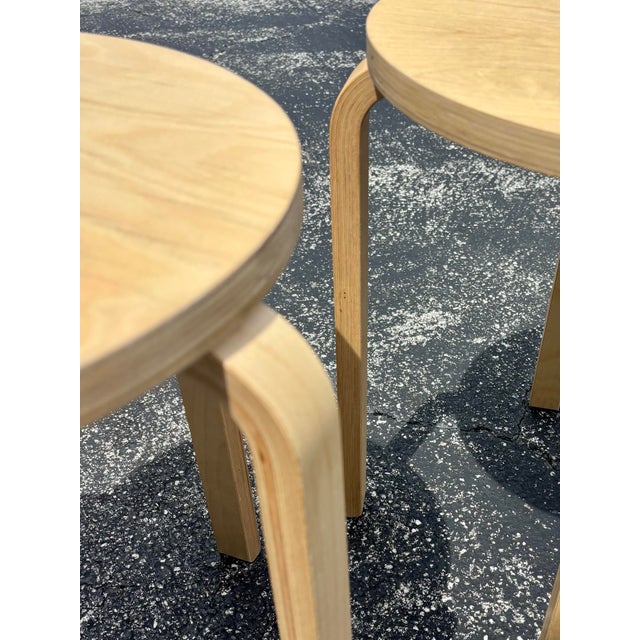 Ikea 1990s Vintage Ikea Frosta Birch Plywood Stacking Stools, Pair For Sale - Image 4 of 7