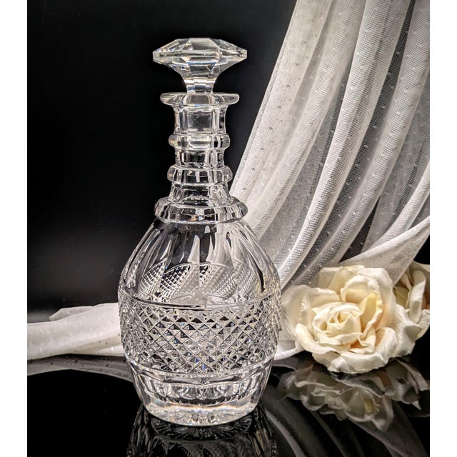Fabulous crystal wine decanter by distinguished French maker, Saint-Louis, cut in the Trianon pattern - a rare and...