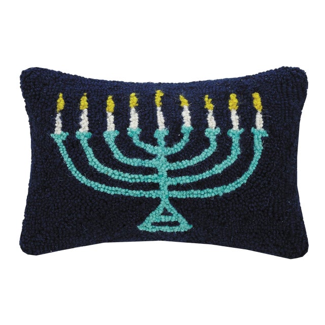 Menorah Hook Pillow 8" x 12" For Sale