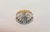1960s Vintage French Crown Style Flush Mount Brass Chandelier With Soft Blue Crystals⁠ For Sale - Image 6 of 17