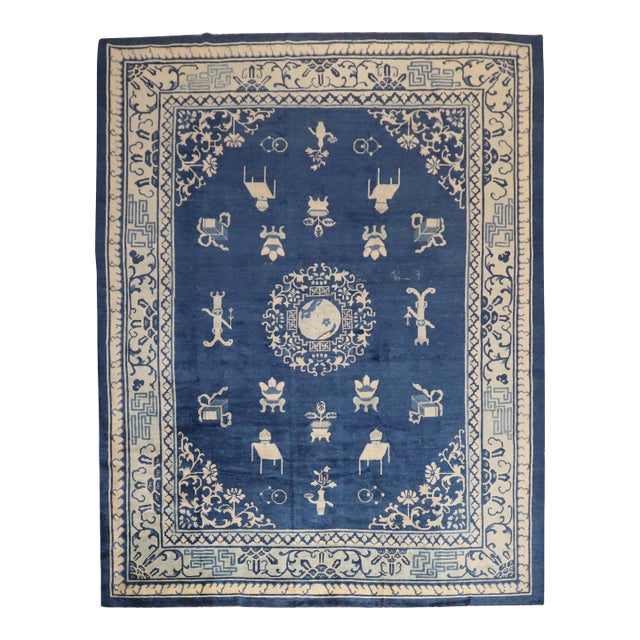 Early 20th Century Zabihi Collection Chinese Peking Room Rug - 8' x 9'9" For Sale