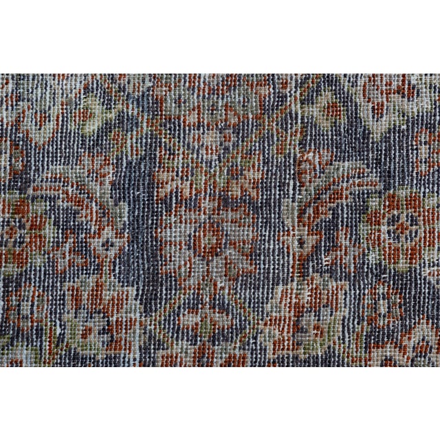 Ivory 19th Century Antique Mahal Wool Rug With Muted Terracotta & Indigo Palette For Sale - Image 8 of 11