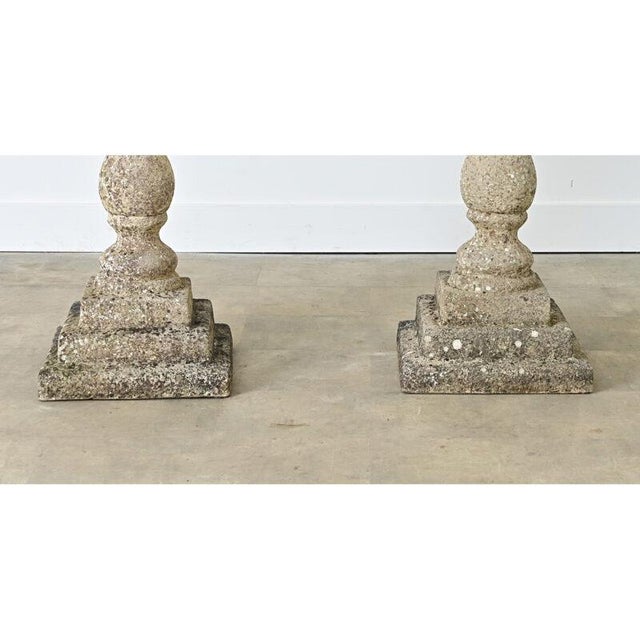 Stone English Pair of 19th Century Cast Stone Planters For Sale - Image 7 of 14