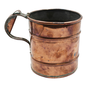 Mid-19th Century English Copper Cylinder Form Handled Measure