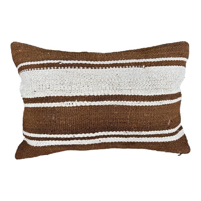 Turkish Hemp Pillow Cushion Natural Beige Brown Pillow Cushion Cover 16 "x 24" For Sale