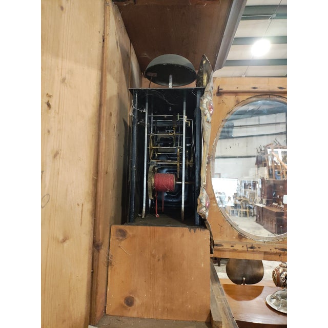 19th Century French Provincial Hand-Painted Comtoise Grandfather Clock, Signed Poitiers For Sale - Image 14 of 14