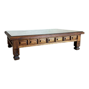 1960's Vintage Mexican Hand Carved Large Coffee Table