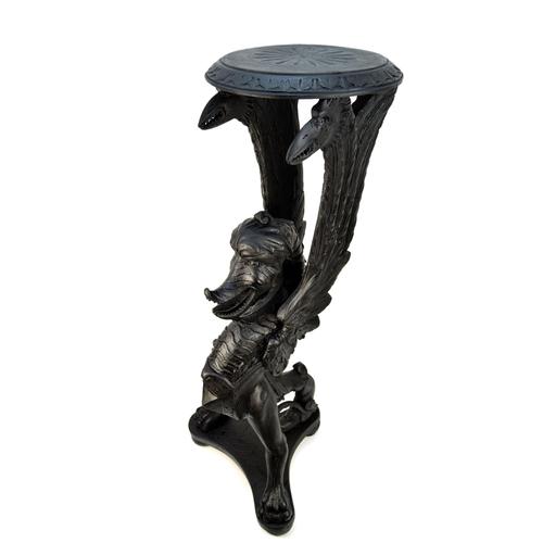 19th Century Gothic Syle Carved Dragon Pedestal Table For Sale - Image 5 of 8