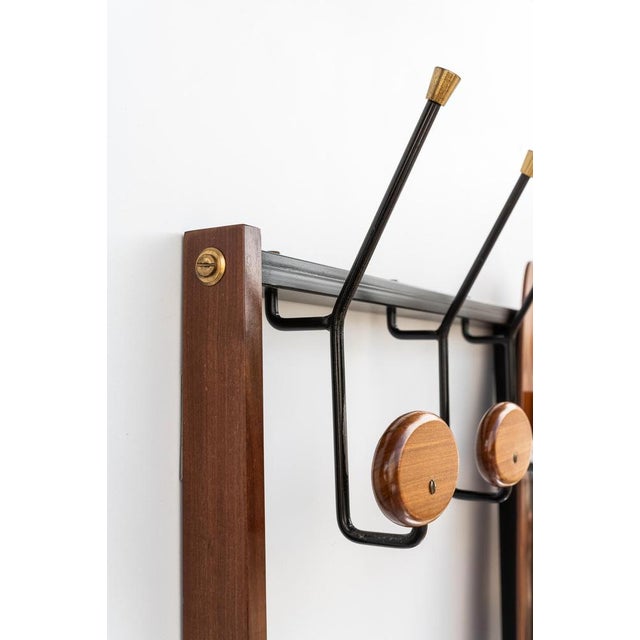 Wall Hanger with Teak Mirror, 1960s For Sale - Image 9 of 14