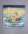 Bon Voyage depicts a serene scene of a young girl in a small boat, accompanied by a dog and a cat, gliding through...