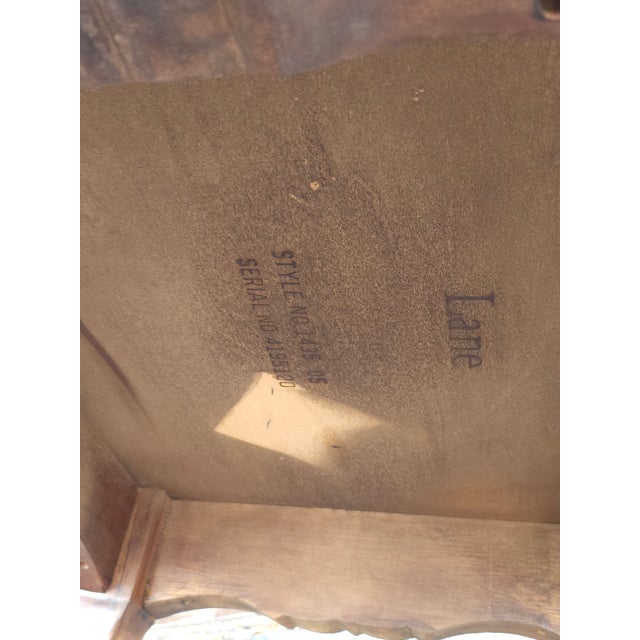 Late 20th Century Lane Furniture Chippendale Style Banded Mahogany and Oak Side Table For Sale - Image 10 of 10