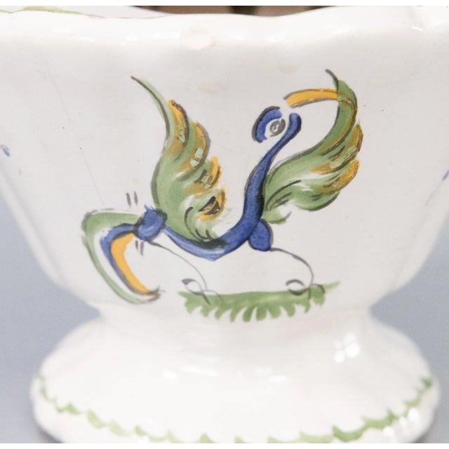 Late 19th Century 19th Century French Faience Moustiers Bouquetière Flower Frog Vase For Sale - Image 5 of 7
