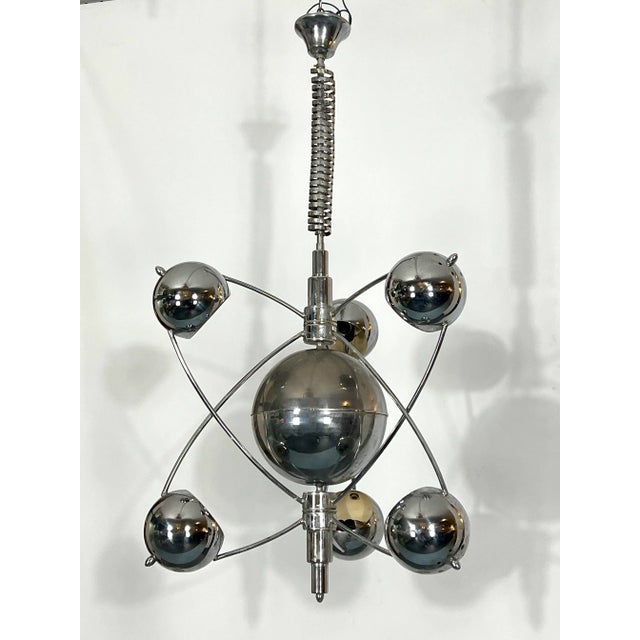 Satellite Chrome Chandelier by Goffredo Reggiani, 1960s For Sale - Image 16 of 18