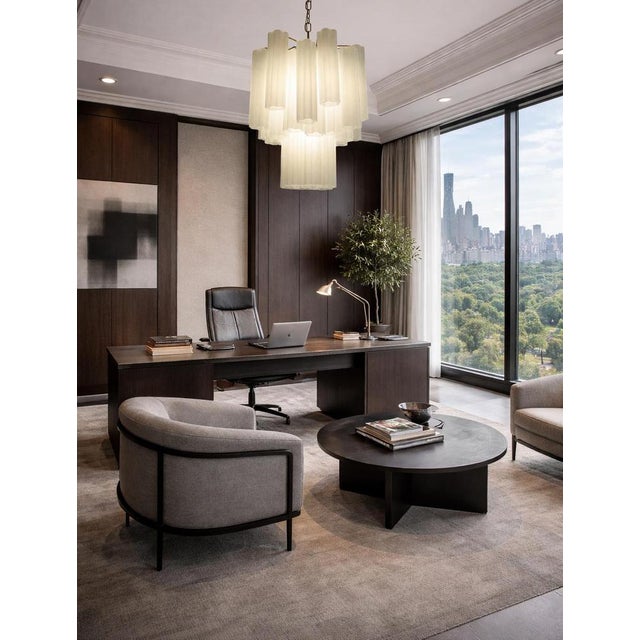 Albaster Murano Glass Chandelier, 1990 For Sale - Image 12 of 13