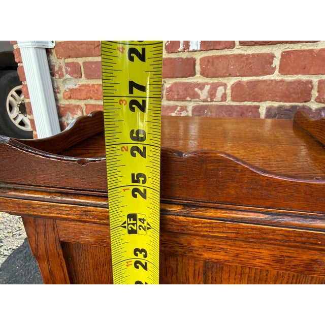 Antique Farmhouse Style Solid Wood Narrow Bedside Cabinet For Sale - Image 14 of 14