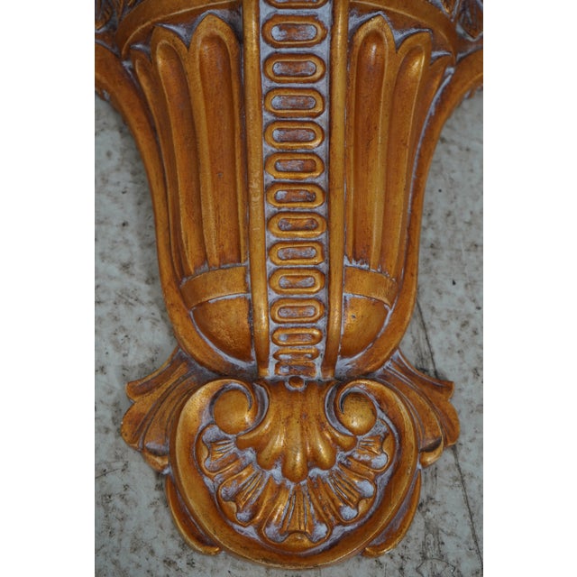 Stone Pair Maitland Smith Gold & Marble Hanging Wall Shelves For Sale - Image 7 of 11