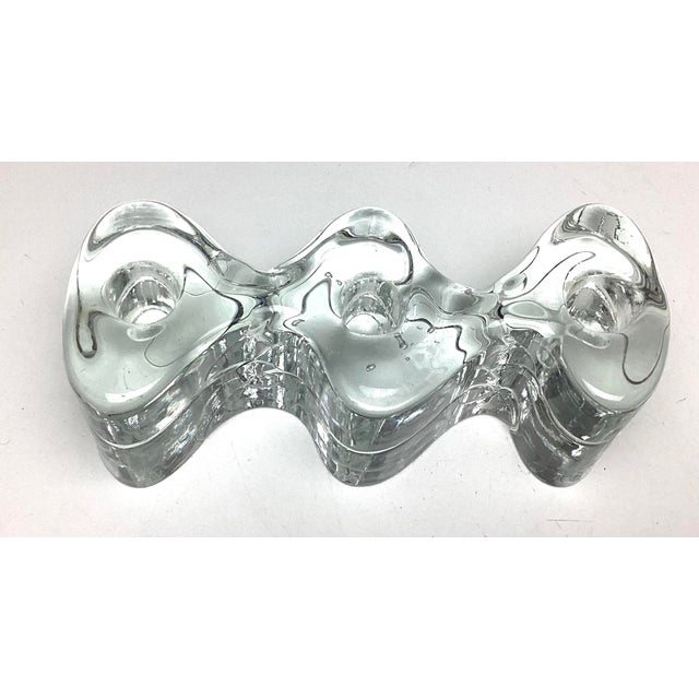 Mid Century Glass Arkipelago Candle Holder by Timo Sarpaneva For Sale - Image 4 of 7