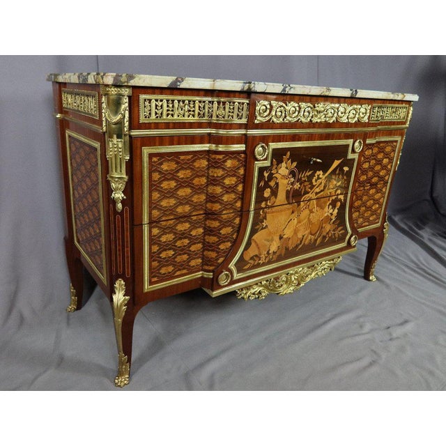 Marquetry Dresser After Riesener, 20th Century For Sale - Image 10 of 13