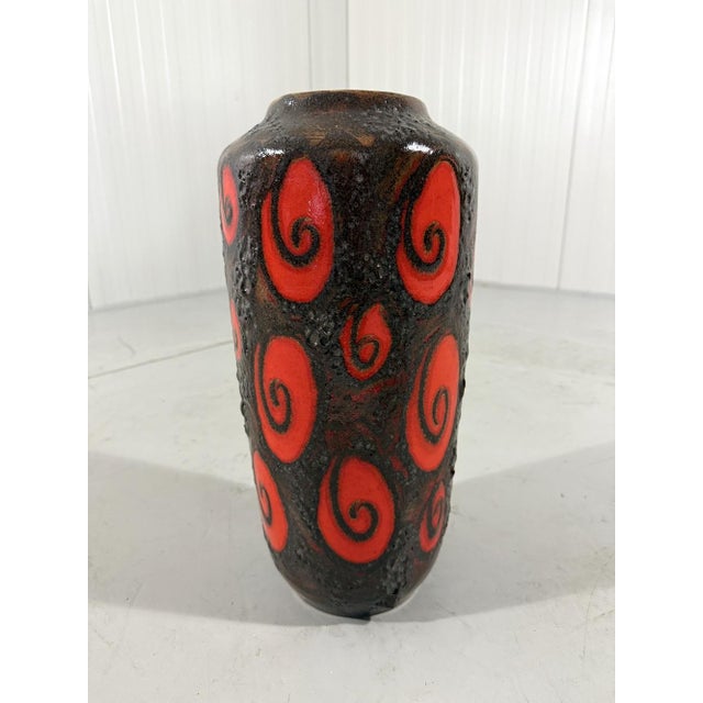 Mid-Century Modern Vintage West German Floor Vase in Fat Lava from Scheurich, 1960s For Sale - Image 3 of 12