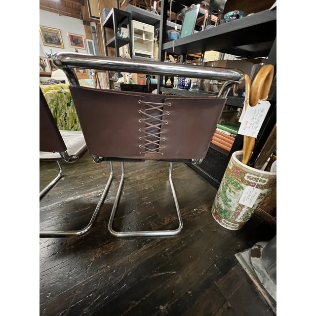 Two Spoleto Chairs and One Piece of Art (Painted Cranes With Gilding on a Wood Panel) For Sale - Image 9 of 18