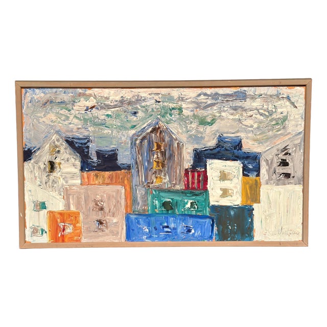 Kai Nielsen, Houses, 1960s, Oil on Panel For Sale