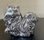 Solid pewter cat figurine from the Franklin Mint Curio Cabinet Collection. This sculptural piece features swirling Art...
