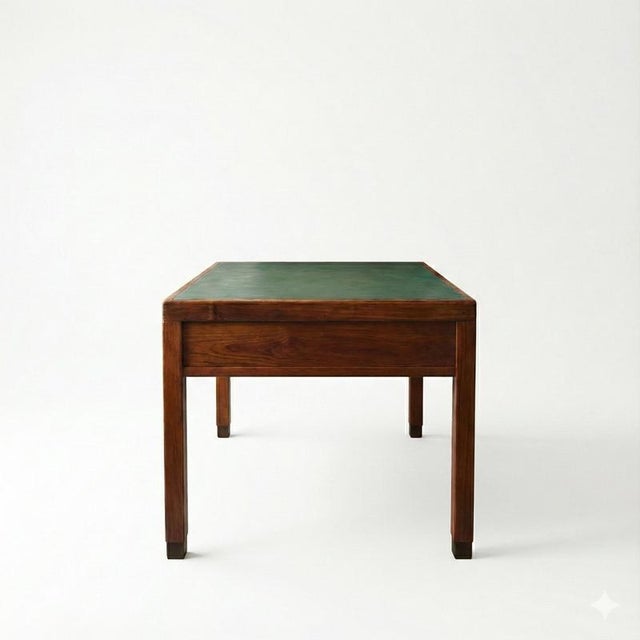 Art Deco Office Desk with Leatherette Top, 1940s For Sale - Image 6 of 9