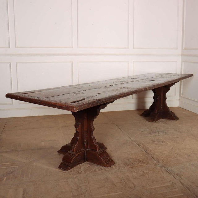 Gothic Style Oak Dining Table, 1920s For Sale - Image 9 of 9